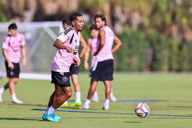 FORT LAUDERDALE, FL - AUGUST 21: Yannick Bright (42) of Inter Miami CF is seen during an Inter Miami Training Session at Florida Blue Training Center on August 21, 2026 in Fort Lauderdale, Florida. SOCCER: AUG 21 Inter Miami CF Training EDITORIAL USE ONLY Icon2608210000016