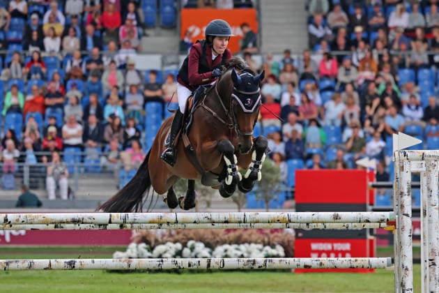 11. Platz, Brianne Beerbaum (GER) mit Pferd Kiss me, STAWAG-Prize Jumping competition (penalties time) for Young Riders, Springen, Tochter von Meredith Michaels-Beerbaum, Tochter Markus Beerbaum, FEI Jumping World Championship, WM, Weltmeisterschaft , Turkish Airlines-Prize, Jumping , AACHEN - FEI World Championships 2026, Weltfest des Pferdesports, Reitsport Weltmeisterschaft 2026, Aachen 2026, Welcome Home 2026, Aachener Soers, 11. bis 23. August 2026, Reitsport, 21.08.2026, Aachen Aachener Soers Deutschland *** 11th place, Brianne Beerbaum (GER) riding Kiss Me, STAWAG Prize Jumping Competition (penalties and time) for Young Riders, Show Jumping, daughter of Meredith Michaels Beerbaum, daughter of Markus Beerbaum, FEI Jumping World Championship, Turkish Airlines Prize, show jumping, Aachen FEI World Championships 2026, World Festival of Equestrian Sports, 2026 Equestrian World Championships, Aachen 2026, Welcome Home 2026, Aachen Soers, August 11–23, 2026, Equestrian Sports, August 21, 2026, Aachen Soers, Germany