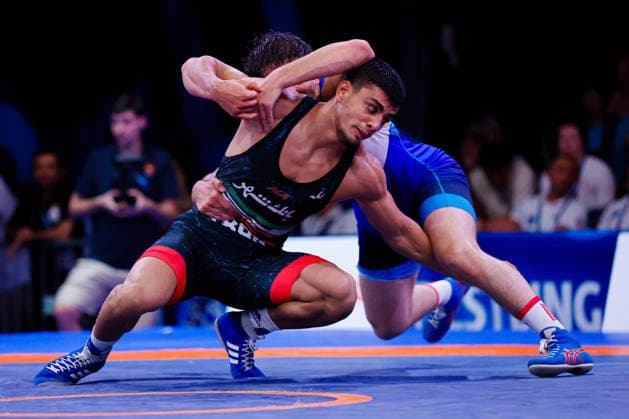 U20 World Championships 79kg FS - Ismail Khaniev (RUS) df. Sobhan Abdollah Esmi (IRI) *** U20 World Championships, 79 kg Freestyle: Ismail Khaniev (RUS) defeated Sobhan Abdollah Esmi (IRI) Copyright: xKostadinxAndonovx