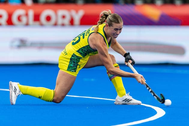 FIH Hockey World Cup: China v Australia Women AMSTELVEEN, NL - AUGUST 21: Kaitlin Nobbs of Australia during the FIH Hockey World Cup match between China and Australia Women at Wagener Stadion on August 21, 2026 in Amstelveen, Netherlands. Amstelveen Wagener Stadion Netherlands Content not available for redistribution in The Netherlands directly or indirectly through any third parties. Copyright: xMarcelxvanxPlateringenx
