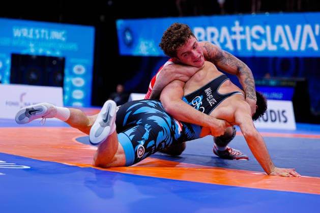U20 World Championships 79kg FS - Ryan Scott Burton (USA) df. Luka Margvelidze (GEO) *** U20 World Championships, 79 kg Freestyle: Ryan Scott Burton (USA) defeated Luka Margvelidze (GEO) Copyright: xKostadinxAndonovx