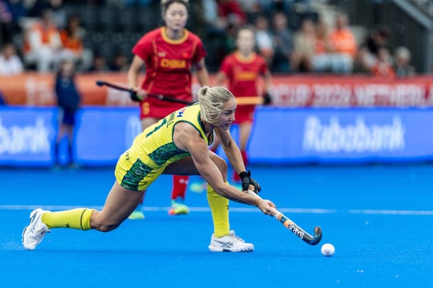 FIH Hockey World Cup: China v Australia Women AMSTELVEEN, NL - AUGUST 21: Claire Colwill of Australia during the FIH Hockey World Cup match between China and Australia Women at Wagener Stadion on August 21, 2026 in Amstelveen, Netherlands. Amstelveen Wagener Stadion Netherlands Content not available for redistribution in The Netherlands directly or indirectly through any third parties. Copyright: xMarcelxvanxPlateringenx