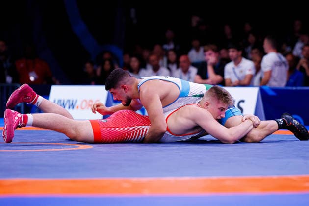 U20 World Championships 92kg FS - James Merle Mastny (USA) df. Grigor Dianov Chernakov (BUL) *** U20 World Championships, 92 kg Freestyle: James Merle Mastny (USA) defeated Grigor Dianov Chernakov (BUL) Copyright: xKostadinxAndonovx