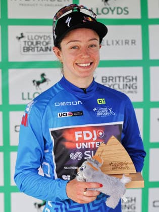 2026 Lloyds Tour of Britain Women Picture by Alex Whitehead SWpix.com - 21 08 2026 - Cycling - UCI Women s World Tour - 2026 Lloyds Tour of Britain Women - Stage 3: Mold to The Great Orme (104.7km) - Leader of the Queen of the Mountains Competition, Lauren Dickson (FDJ United - Suez) Copyright: x xSWpix.comx(t axPhotographyxHubxLtd)xAlexxWhitehead SWpix.comx SWP-3030-18654