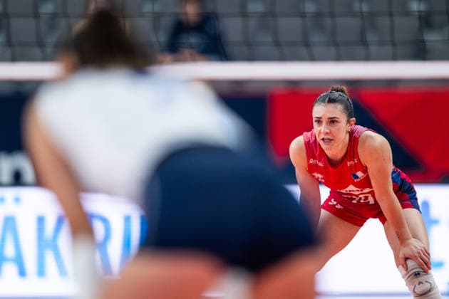 260821 Juliette Gelin of France during the CEV EuroVolley 2026 group stage volleyball match between France and Slovakia on August 21, 2026 in Gothenburg. Photo: Mathias Bergeld BILDBYRAN kod MB MB1401 volleyboll volleyball cev eurovolley 2026 volleyboll-em france slovakia dam bbeng frankrike slovakien women kvinner *** August 21, 2026: Juliette Gelin of France during the CEV EuroVolley 2026 group stage volleyball match between France and Slovakia on August 21, 2026 in Gothenburg. Photo by Mathias Bergeld. BILDBYRAN code MB MB1401 volleyball CEV EuroVolley 2026 women s volleyball European Championship France Slovakia  Copyright: MATHIASxBERGELD BB260821MB081