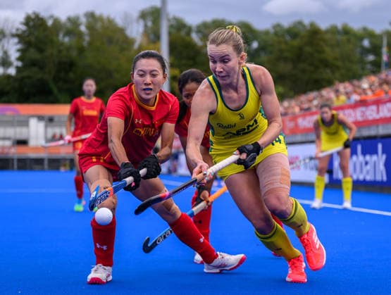 Hockey World Cup Day Seven Stephanie Kershaw in action during the match between Australia and China in the Pool E group in the 2026 FIH Hockey World Cup at Wagener Stadium, Amstelveen 21 08 2026 UK Newspapers OUT Copyright: xGraemexWilcocksonx FIL-23806-0036
