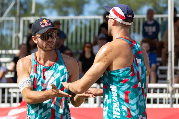 August 21, 2026, Montreal, Quebec, Canada: ANDERS BERNTSEN MOL and CHRISTIAN SANDLIE SORUM from Norway in match against Miles Evans and James Shaw from USA at Beach Pro Tour at Parc Jean-Drapeau in Montreal, Quebec, Canada on 2026-08-21 Montreal Canada - ZUMAl189 20260821_zsp_l189_003 Copyright: xYannickxLegarex
