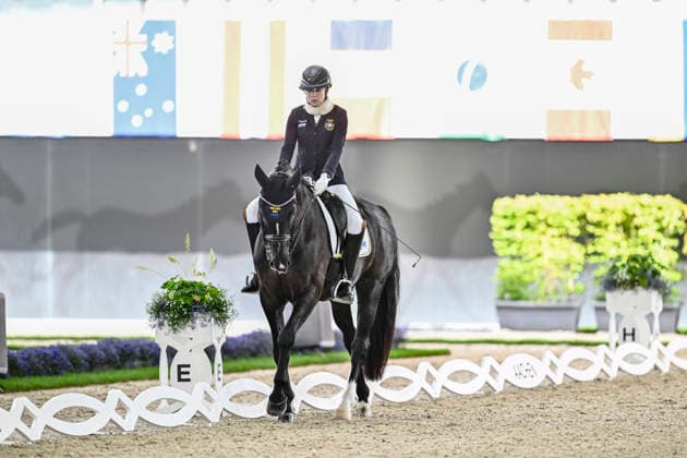 AACHEN, GERMANY 20260821 Sweden s Renee Claesson-Ribring on the horse Zapp VS at Friday s team competition in para-dressage during the Equestrian World Championships in Aachen. AACHEN GERMANY x10050x *** AACHEN, GERMANY 20260821 Sweden s Renee Claesson Ribring on the horse Zapp VS during Friday s team competition in para-dressage at the World Equestrian Games in Aachen AACHEN GERMANY x10050x  Copyright: xPontusxLundahl TTx EQUESTRIAN WORLD CHAMPIONSHIP 2026