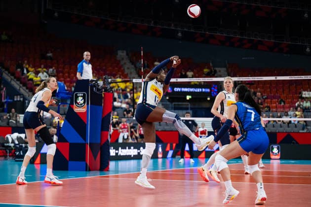 260821 Myriam Fatime Sylla of Italy during the CEV EuroVolley 2026 volleyball match between Croatia and Italy on August 21, 2026 in Gothenburg. Photo: Mathias Bergeld BILDBYRAN kod MB MB1403 volleyboll volleyball cev eurovolley 2026 volleyboll-em croatia italy day 1 dam bbeng women kvinner italien kroatien *** August 21, 2026: Myriam Fatime Sylla of Italy during the CEV EuroVolley 2026 volleyball match between Croatia and Italy on August 21, 2026 in Gothenburg. Photo by Mathias Bergeld, BILDBYRAN. Code: MB MB1403. volleyball, CEV EuroVolley 2026, European Volleyball Championship, Croatia, Italy, Day 1, women s, Italy, Croatia  Copyright: MATHIASxBERGELD BB260821MB089