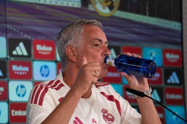 ESP: Jose Mourinho coach Real Madrid attends to a press conference, PK, Pressekonferenz Jose Mourinho, head coach of Real Madrid, attends his press conference, PK, Pressekonferenz during the training day of Real Madrid ahead the Spanish League, LaLiga EA Sports, football match against RC Espanyol de Barcelona at Ciudad Deportiva Real Madrid in Valdebebas, Madrid, on August 21, 2026, Spain Madrid Spain *** ESP Jose Mourinho, coach of Real Madrid, attends a press conference. Jose Mourinho, head coach of Real Madrid, attends his press conference (PK, Pressekonferenz) during Real Madrid s training session ahead of the Spanish League, LaLiga EA Sports, soccer match against RC Espanyol de Barcelona at Real Madrid’s Ciudad Deportiva in Valdebebas, Madrid, on August 21, 2026, Spain Madrid Spain Copyright: xAgenciaxLOFx
