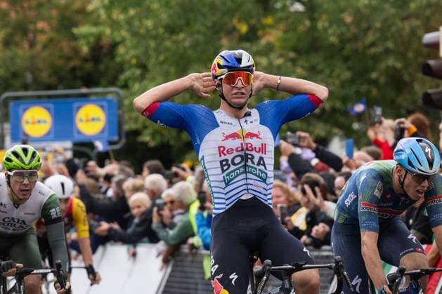 Lidl Deutschland Tour, Etappe 2, 21.08.2026 Alessio Magagnotti (ITA, RED BULL - BORA - HANSGROHE ROOKIES) Offenbach an der Queich Germany *** Lidl Germany Tour, Stage 2, August 21, 2026 Alessio Magagnotti (ITA), RED BULL BORA HANSGROHE ROOKIES Offenbach an der Queich, Germany Copyright: xCarlaxHilgerx
