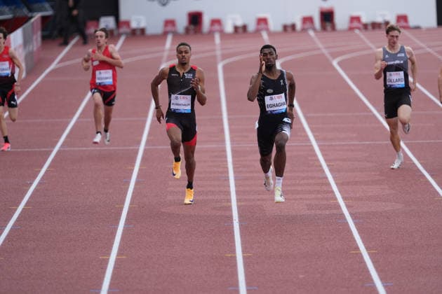 Lausanne, Switzerland - August 21: Akira Eghagha (SUI) and Emile Mumenthaler (SUI) in action during the Wanda Diamond League Athletissima Lausanne 2026 at Stade Olympique de la Pontaise on August 21, 2026 in Lausanne, Switzerland.  Copyright: xKjetilxWaberx xSPPx Sportspressphoto_SPR211685