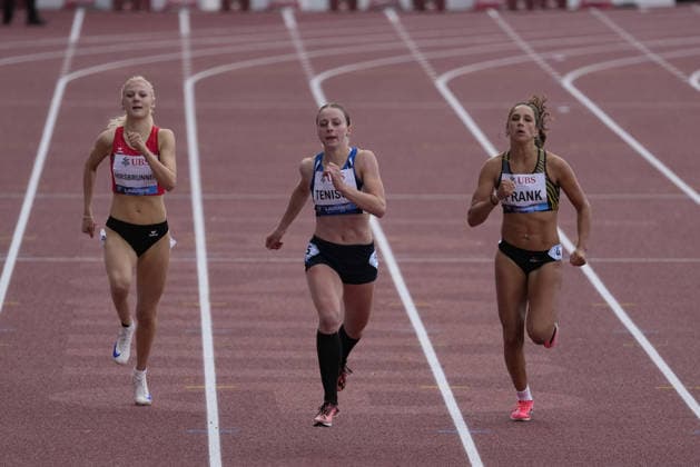 Lausanne, Switzerland - August 21: Lisa Frank (SUI), Gian Tenisch (SUI) and Mina Hirsbrunner (SUI) in action during the Wanda Diamond League Athletissima Lausanne 2026 at Stade Olympique de la Pontaise on August 21, 2026 in Lausanne, Switzerland.  Copyright: xKjetilxWaberx xSPPx Sportspressphoto_SPR211686