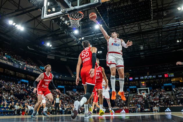 Basketball Hamburg 21.08.2026 Turkish Airlines Supercup 2026 Kroatien (CRO) - Türkei (TUR) Mario Hezonja (Kroatien, No.08) *** Basketball Hamburg, August 21, 2026; Turkish Airlines Supercup 2026; Croatia (CRO) vs. Turkey (TUR); Mario Hezonja (Croatia), No. 08