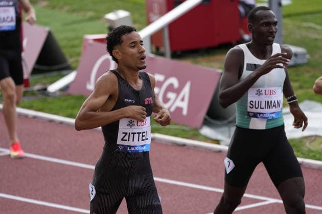 Lausanne, Switzerland - August 21: Florian Zittel (GER, 800m Men B Race) and Musa Suliman (ART, 800m Men B Race) in action during the Wanda Diamond League Athletissima Lausanne 2026 at Stade Olympique de la Pontaise on August 21, 2026 in Lausanne, Switzerland.  Copyright: xKjetilxWaberx xSPPx Sportspressphoto_SPR211699