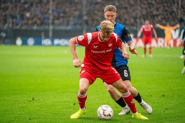 21.08.2026, xdaymx, Fussball DFB Pokal 1.Runde, SV Waldhof Mannheim - 1.FC Kaiserslautern. Mika Haas (FCK) im Zweikampf mit Joey Müller (SVW) (DFL DFB REGULATIONS PROHIBIT ANY USE OF PHOTOGRAPHS as IMAGE SEQUENCES and or QUASI-VIDEO) Mannheim *** August 21, 2026, xdaymx, Soccer DFB Cup First Round, SV Waldhof Mannheim 1 FC Kaiserslautern Mika Haas FCK in a tackle with Joey Müller SVW DFL DFB REGULATIONS PROHIBIT ANY USE OF PHOTOGRAPHS as IMAGE SEQUENCES and or QUASI-VIDEO Mannheim