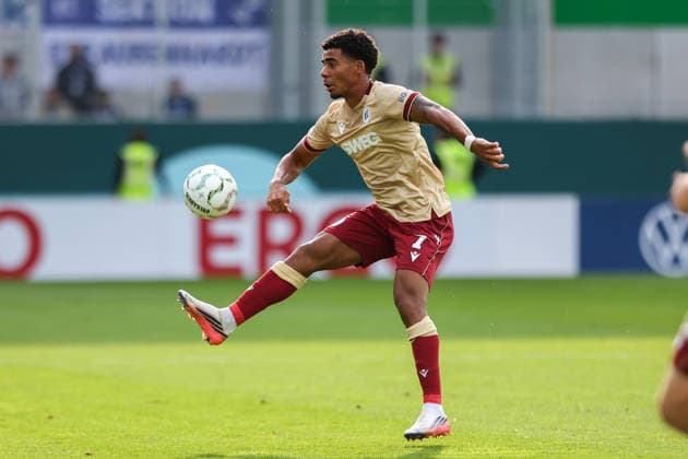 2026.08.21, xkwix, Fußball, DFB-Pokal, Preußen Münster - Karlsruher SC, LVM-Preußenstadion, 1.Runde, Saison 2026 2027: Kevin Wiethaup (Karlsruher SC 7) DFB regulations prohibit any use of photographs as image sequences and or quasi-video. Photo: xKamilxWilkowskixPressefotoKochx Nordrhein-Westfalen Deutschland *** August 21, 2026, xkwix, Soccer, DFB Cup, Preußen Münster vs. Karlsruher SC, LVM Preußenstadion, Round 1, 2026–2027 Season, Kevin Wiethaup, Karlsruher SC 7. DFB regulations prohibit any use of photographs as image sequences and or quasi-video. Photo: xKamilxWilkowskixPressefotoKochx, North Rhine-Westphalia, Germany