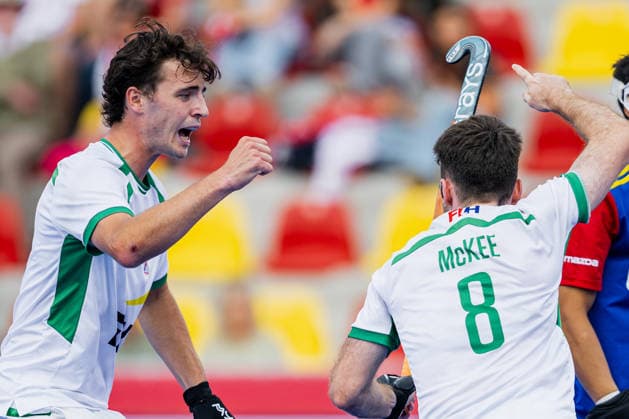 2026 Men s FIH Hockey World Cup, Belfius Hockey Arena, Wavre, Belgium 21 8 2026 Ireland vs Malaysia Ireland s John McKee celebrates after scoring his sides fifth goal of the match John McKee celebrates after scoring his sides fifth goal of the match 21 8 2026  Copyright: xWillxPalmerx WP7_9964 20260821_1