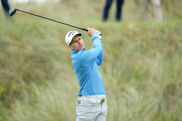 BALMEDIE, SCOTLAND - AUG 21: Matthew Jordan (ENG) plays from the eleventh tee during Round 2 at the 2026 Nexo Championship at the Trump International Golf Links, Balmedie on August 21, 2026 in Aberdeenshire, Scotland The 2026 Nexo Championship