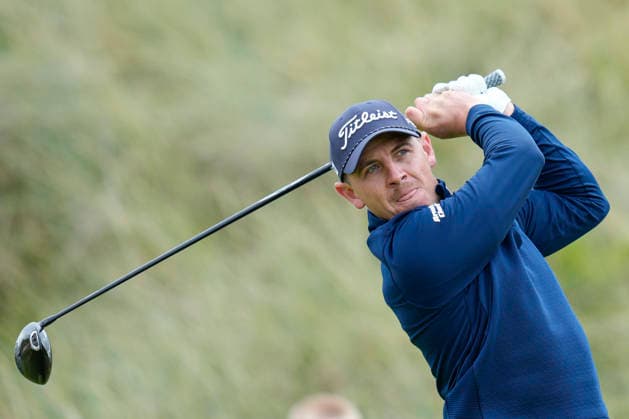BALMEDIE, SCOTLAND - AUG 21: Grant Forrest (SCO) plays from the eleventh tee during Round 2 at the 2026 Nexo Championship at the Trump International Golf Links, Balmedie on August 21, 2026 in Aberdeenshire, Scotland The 2026 Nexo Championship