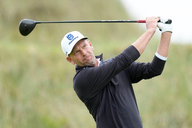 BALMEDIE, SCOTLAND - AUG 21:Marcel Siem (GER) plays from the eleventh tee during Round 2 at the 2026 Nexo Championship at the Trump International Golf Links, Balmedie on August 21, 2026 in Aberdeenshire, Scotland The 2026 Nexo Championship