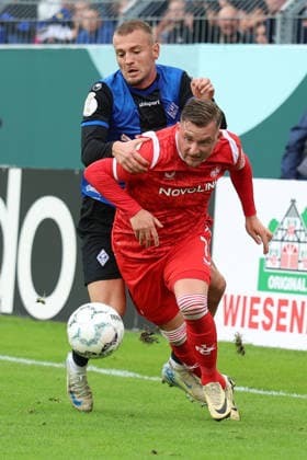 21.08.2026, xrekx, Fussball DFB Pokal 1.Runde, SV Waldhof Mannheim - 1.FC Kaiserslautern v.l. Kushtrim Asallari (SV Waldhof Mannheim) Marlon Ritter (1.FC Kaiserslautern) Zweikampf, Aktion, action, battle for the ball (DFL DFB REGULATIONS PROHIBIT ANY USE OF PHOTOGRAPHS as IMAGE SEQUENCES and or QUASI-VIDEO) Mannheim *** August 21, 2026, xrekx, Soccer DFB Cup 1st Round, SV Waldhof Mannheim vs. 1. FC Kaiserslautern, Kushtrim Asallari (SV Waldhof Mannheim), Marlon Ritter (1. FC Kaiserslautern), tackle, action, battle for the ball. DFL and DFB regulations prohibit any use of photographs as image sequences and or quasi-video. Mannheim