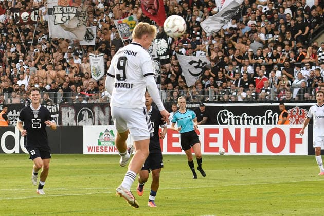 Jonathan Burkardt (Eintracht Frankfurt 9) erzielt das Tor zum 0:4 21.08.2026 ¢ Fussball ¢ SC St. Tönis vs Eintracht Frankfurt, Grotenburg-Stadion, Krefeld, DFB DFL REGULATIONS PROHIBIT ANY USE OF PHOTOGRAPHS AS IMAGE SEQUENCES AND OR QUASI-VIDEO NRW Germany *** Jonathan Burkardt of Eintracht Frankfurt 9 scores the goal to make it 0–4 on August 21, 2026 ¢ Soccer ¢ SC St. Tönis vs. Eintracht Frankfurt, Grotenburg Stadium, Krefeld, DFB and DFL regulations prohibit any use of photographs as image sequences and or quasi-video. NRW, Germany Copyright: xpepphotox xSaschaxWeizx pep00321, pep_20260821_hm