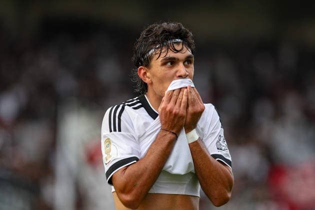 21.08.2026, GER, Fussball, Herren, DFB-Pokal, Saison 2026 2027, SC St. Tönis vs Eintracht Frankfurt Can Uzun (Frankfurt) gestikuliert, Gestik und Mimik Krefeld Grotenburg-Stadion Nordrhein-Westfalen Deutschland *** August 21, 2026, GER, Soccer, Men s, DFB Cup, 2026–2027 Season, SC St. Tönis vs. Eintracht Frankfurt; Can Uzun (Frankfurt) gesturing; gestures and facial expressions; Krefeld Grotenburg Stadium, North Rhine-Westphalia, Germany Copyright: xAdrianxSchlüterx
