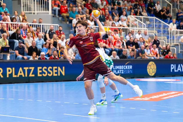 21.08.2026. 1. Runde im DHB Pokal, TuSEM Essen - SC DHfK Leipzig. Felix Eißing (TuSEM Essen). Essen Am Hallo NRW Deutschland xRHR-FOTO DEx *** August 21, 2026, 1st Round of the DHB Cup, TuSEM Essen vs. SC DHfK Leipzig, Felix Eißing, TuSEM Essen, Essen, Am Hallo, NRW, Germany, xRHR, PHOTO: DEx Copyright: DennisxEwert RHR-FOTOx RHR-FOTO DE