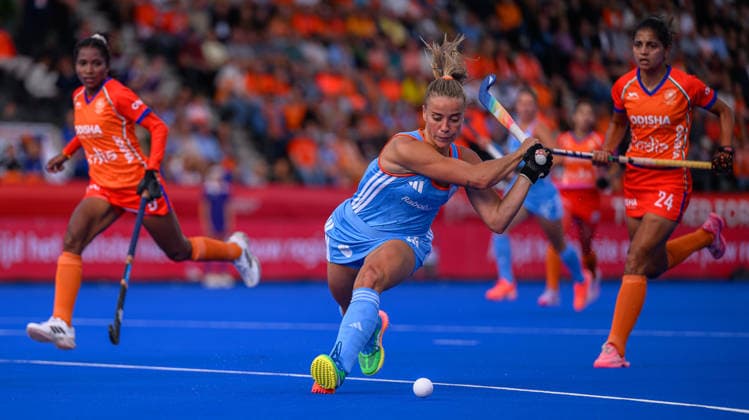 Hockey World Cup Day Seven Jose Burg of Netherlands Women (Oranje) shoots at goal during the Pool E match against India in the 2026 FIH Hockey World Cup at Wagener Stadium, Amstelveen 21 08 2026 UK Newspapers OUT Copyright: xGraemexWilcocksonx FIL-23806-0059