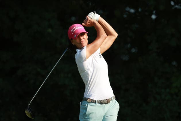8th U.S Senior Women s Open ANN ARBOR, MICHIGAN - AUGUST 21: Stefania Croce of Italy plays her tee shot on the 12th hole during the second round of the 8th U.S Senior Women s Open at the Barton Hills County Club in Ann Arbor, MI, USA Friday, August 21, 2026. Ann Arbor Michigan United States  Copyright: xJorgexLemusx originalFilename:lemus-8thussen260821_np2Bj.jpg