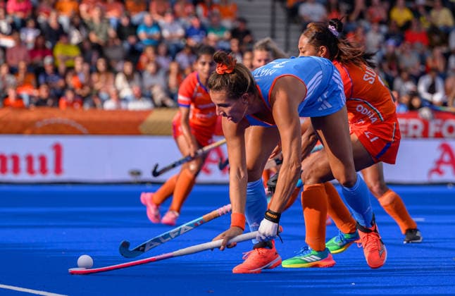 Hockey World Cup Day Seven FrÃ dÃ rique Matla of Netherlands Women (Oranje) shoots at goal during the match India in the Pool E group in the 2026 FIH Hockey World Cup at Wagener Stadium, Amstelveen 21 08 2026 UK Newspapers OUT Copyright: xGraemexWilcocksonx FIL-23806-0066