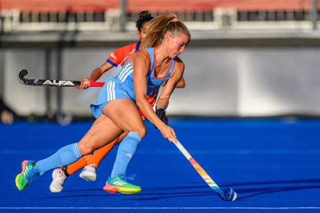 AMSTELVEEN, 21-08-2026, Wagener Stadion, FIH Hockey World Cup 2026 Women, 2026. Joosje Burg during the game Netherlands - India (women). Netherlands - India (women)  x205902836x Copyright: