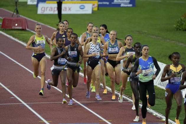 Sport Bilder des Tages Lausanne, Switzerland - August 21: Winfred Yavi (BRN), Marwa Bouzayani (TUN), Doris Lemngole (KEN), Gesa Felicitas Krause (GER), Lexy Halladay (USA), Lea Meyer (GER), Olivia Gürth - Olivia Gurth (GER), Rihab Dhahri (TUN), Angelina Ellis (USA), Gabrielle Jennings (USA), Courtney Wayment (USA) and Elise Thorner (GBR) compete in the 3000m Steeplechase Women during the Wanda Diamond League Athletissima Lausanne 2026 at Stade Olympique de la Pontaise on August 21, 2026 in Lausanne, Switzerland.  Copyright: xKjetilxWaberx xSPPx Sportspressphoto_SPR211818