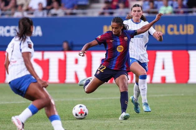 August 21, 2026, Sant Joan Despi, Barcelona, SPAIN: Esmee Brutgs of FC Barcelona, Barca in action during the Joan Gamper Trophy, football match played between FC Barcelona and Brighton & Hove Albion FC at Johan Cruyff Stadium on August 21, 2026 in Sant Joan Despi, Barcelona, Spain. Sant Joan Despi SPAIN - ZUMAa181 20260821_zaa_a181_101 Copyright: xJavierxBorregox