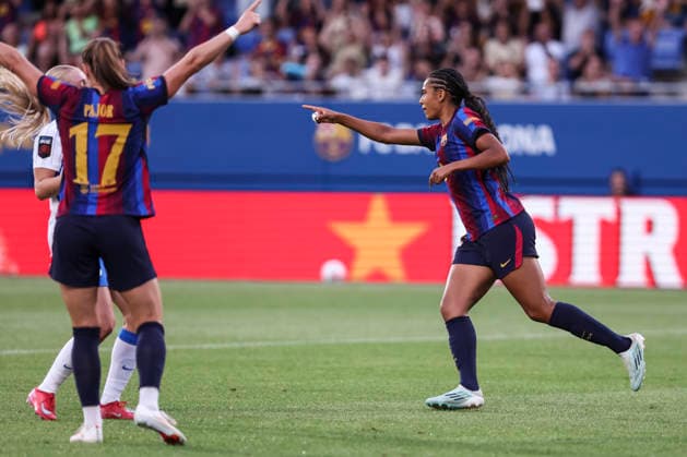 August 21, 2026, Sant Joan Despi, Barcelona, SPAIN: Esmee Brutgs of FC Barcelona, Barca celebrates a goal during the Joan Gamper Trophy, football match played between FC Barcelona and Brighton & Hove Albion FC at Johan Cruyff Stadium on August 21, 2026 in Sant Joan Despi, Barcelona, Spain. Sant Joan Despi SPAIN - ZUMAa181 20260821_zaa_a181_098 Copyright: xJavierxBorregox