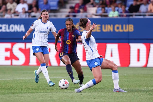 August 21, 2026, Sant Joan Despi, Barcelona, SPAIN: Esmee Brutgs of FC Barcelona, Barca in action during the Joan Gamper Trophy, football match played between FC Barcelona and Brighton & Hove Albion FC at Johan Cruyff Stadium on August 21, 2026 in Sant Joan Despi, Barcelona, Spain. Sant Joan Despi SPAIN - ZUMAa181 20260821_zaa_a181_102 Copyright: xJavierxBorregox