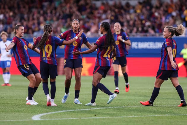 August 21, 2026, Sant Joan Despi, Barcelona, SPAIN: Esmee Brutgs of FC Barcelona, Barca celebrates a goal during the Joan Gamper Trophy, football match played between FC Barcelona and Brighton & Hove Albion FC at Johan Cruyff Stadium on August 21, 2026 in Sant Joan Despi, Barcelona, Spain. Sant Joan Despi SPAIN - ZUMAa181 20260821_zaa_a181_103 Copyright: xJavierxBorregox