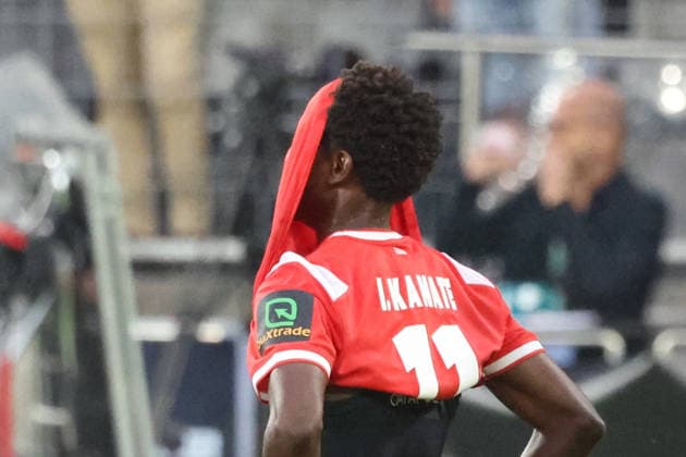 21.08.2026, xrekx, Fussball DFB Pokal 1.Runde, SV Waldhof Mannheim - 1.FC Kaiserslautern v.l. Ibrahim Kanate (1.FC Kaiserslautern) enttaeuscht, enttäuscht, schaut enttaeuscht, niedergeschlagen, disappointed (DFL DFB REGULATIONS PROHIBIT ANY USE OF PHOTOGRAPHS as IMAGE SEQUENCES and or QUASI-VIDEO) Mannheim *** August 21, 2026, xrekx, Soccer DFB Cup 1st Round, SV Waldhof Mannheim 1 FC Kaiserslautern v l Ibrahim Kanate 1 FC Kaiserslautern disappointed, disappointed, looks disappointed, dejected, disappointed DFL DFB REGULATIONS PROHIBIT ANY USE OF PHOTOGRAPHS AS IMAGE SEQUENCES AND OR QUASI-VIDEO Mannheim