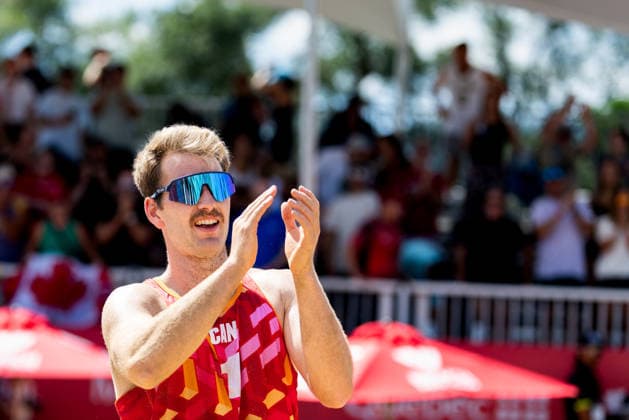 August 21, 2026, Montreal, Quebec, Canada: STEVEN ABRAMS and CAMERON CHADWICK from Canada in match against Taylor Crabb and Andrew Benesh from USA at Beach Pro Tour at Parc Jean-Drapeau in Montreal, Quebec, Canada on 2026-08-21 Montreal Canada - ZUMAl189 20260821_zsp_l189_047 Copyright: xYannickxLegarex