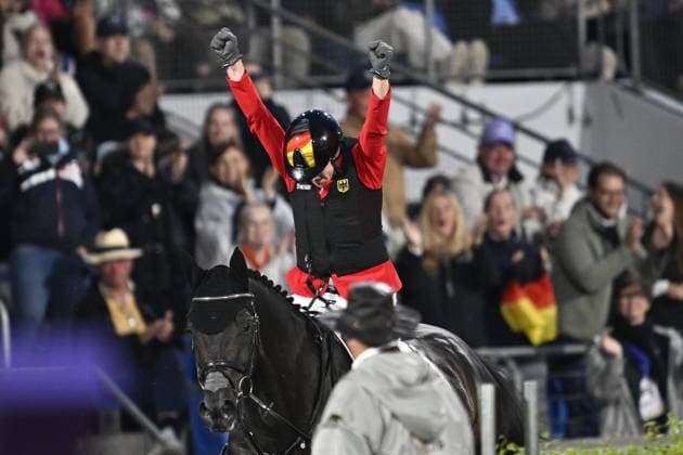 AACHEN, GERMANY 20260821 Marcus EhningCoolio 42, Germany, on the horse at Friday s show jumping, team final, during the Equestrian World Championships in Aachen. *** The image is included in the SPORTS PACKAGE. For others PAID IMAGE ** AACHEN GERMANY x10050x *** AACHEN, GERMANY 20260821 Marcus Ehning on Coolio 42, Germany, riding in Friday’s show jumping team final during the Equestrian World Championships in Aachen *** The image is included in the SPORTS PACKAGE. For other uses, PAID IMAGE ** AACHEN, GERMANY x10050x  Copyright: xPontusxLundahl TTx EQUESTRIAN WORLD CHAMPIONSHIP 2026