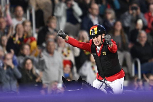 AACHEN, GERMANY 20260821 Marcus EhningCoolio 42, Germany, on the horse at Friday s show jumping, team final, during the Equestrian World Championships in Aachen. *** The image is included in the SPORTS PACKAGE. For others PAID IMAGE ** AACHEN GERMANY x10050x *** AACHEN, GERMANY 20260821 Marcus Ehning on Coolio 42, Germany, riding in Friday’s show jumping team final during the Equestrian World Championships in Aachen *** The image is included in the SPORTS PACKAGE. For others: PAID IMAGE ** AACHEN, GERMANY x10050x  Copyright: xPontusxLundahl TTx EQUESTRIAN WORLD CHAMPIONSHIP 2026