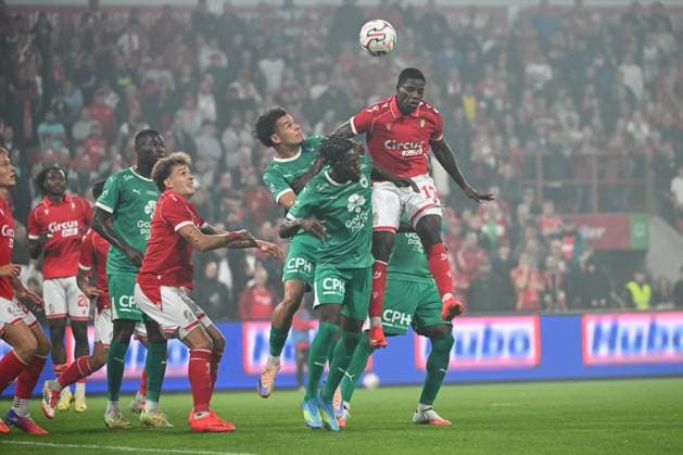 Standard de Liege v RAAL La Louviere - Jupiler Pro League LIEGE, BELGIUM - AUGUST 21 : Nguene Bernard forward of Standard de Liege during the Jupiler Pro League match between Standard de Liege and RAAL La Louviere on August 21, 2026 in Liege, Belgium, 21 08 2026 Liege Belgium  Copyright: xVincentxKalutx
