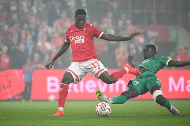 Standard de Liege v RAAL La Louviere - Jupiler Pro League LIEGE, BELGIUM - AUGUST 21 : Nguene Bernard forward of Standard de Liege during the Jupiler Pro League match between Standard de Liege and RAAL La Louviere on August 21, 2026 in Liege, Belgium, 21 08 2026 Liege Belgium  Copyright: xVincentxKalutx