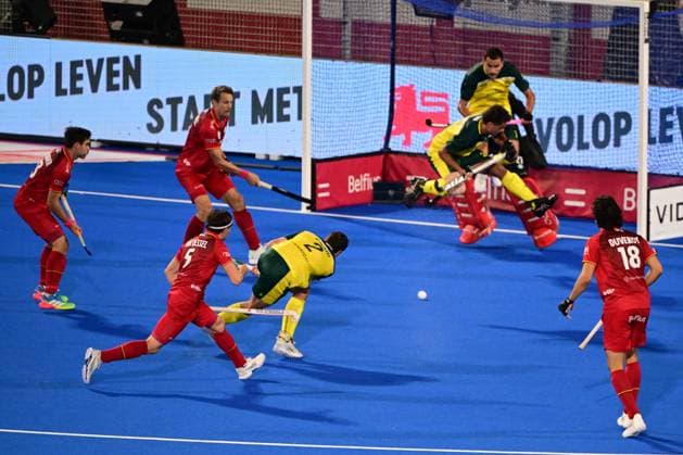 RECORD DATE NOT STATED Australia s Tom Craig scores a goal during a hockey game between Belgian Lions and Australia, the third (out of three) matches during the group stage of the men s 2026 Hockey World Cup, Saturday 30 December 1899 in Wavre. The 2026 edition of the Hockey World Cup takes place in Belgium and The Netherlands from August 15 to August 30. DIRKxWAEM  x183934283x