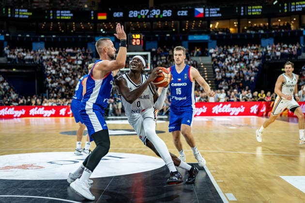 Basketball Hamburg 21.08.2026 Turkish Airlines Supercup 2026 Deutschland (GER) - Tschechien (CZE) Isaac Bonga (Deutschland, No.00) *** Basketball Hamburg August 21, 2026 Turkish Airlines Supercup 2026 Germany GER Czech Republic CZE Isaac Bonga Germany, No. 00