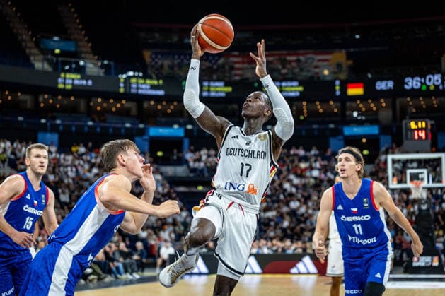 Basketball Hamburg 21.08.2026 Turkish Airlines Supercup 2026 Deutschland (GER) - Tschechien (CZE) Dennis Schröder Schroeder (Deutschland, No.17) Schröder Schroder *** Basketball Hamburg, August 21, 2026; Turkish Airlines Supercup 2026; Germany (GER) vs. Czech Republic (CZE); Dennis Schröder (Schroeder), Germany, No. 17; Schröder (Schroder)