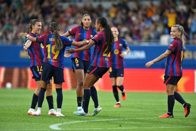 FC Barcelona, Barca v BRIGHTON & HOVE WOMEN S FOOTBALL JOHAN CRUYFF STADIUM,BARCELONA. August 21,2026 FC BARCELONA vs BRIGHTON & HOVE Aug 21,2026 Esme Brugts (22) celebrates scoring his team s first goal with teammates of FC Barcelona during the match between FC Barcelona and Brighton & Hove corresponding to the Joan Gamper Trophy at Johan Cruyff Stadium in Barcelona, Spain, on August 21, 2026. Barcelona ESP Copyright: xS.xRosx