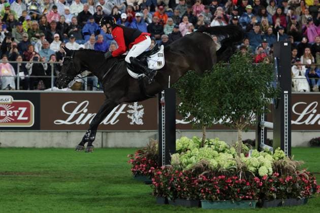 Marcus Ehning (GER, Deutschland) mit Pferd Coolio 42, , Springen, FEI Jumping World Championship, WM, Weltmeisterschaft , FEI Jumping World Championship Second Competition Ð Team Final, Mercedes-Benz Prize, Mercedes-Benz Prize, Einzel und Teamwertung, Jumping , AACHEN - FEI World Championships 2026, Weltfest des Pferdesports, Reitsport Weltmeisterschaft 2026, Aachen 2026, Welcome Home 2026, Aachener Soers, 11. bis 23. August 2026, Reitsport, 20.08.2026, Aachen Aachener Soers Deutschland *** Marcus Ehning GER, Germany, riding Coolio 42, Show Jumping, FEI Jumping World Championship, FEI Jumping World Championship Second Competition – Team Final, Mercedes-Benz Prize, Mercedes-Benz Prize, Individual and Team Standings, Jumping, AACHEN FEI World Championships 2026, World Festival of Equestrian Sports, 2026 Equestrian World Championships, Aachen 2026, Welcome Home 2026, Aachen Soers, August 11–23, 2026, Equestrian Sports, August 20, 2026, Aachen Soers, Germany