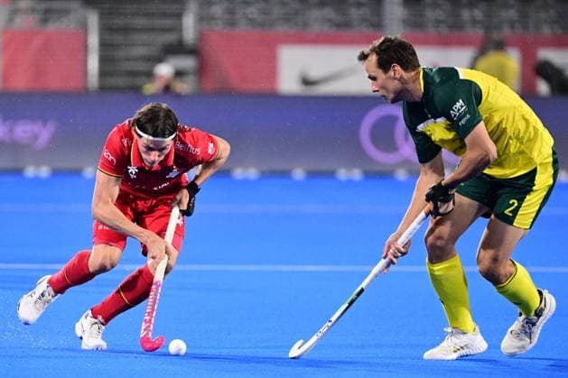 RECORD DATE NOT STATED Belgium s Arno Van Dessel and Australia s Tom Craig fight for the ball during a hockey game between Belgian Lions and Australia, the third (out of three) matches during the group stage of the men s 2026 Hockey World Cup, Saturday 30 December 1899 in Wavre. The 2026 edition of the Hockey World Cup takes place in Belgium and The Netherlands from August 15 to August 30. DIRKxWAEM  x183936213x